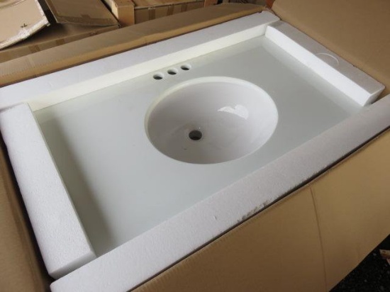 PALLET W/ (3) 36'' CERAMIC BATH VANITY COUNTERS