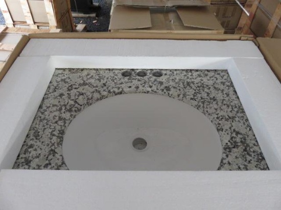 PALLET W/ (3) 37'' & (1) 24'' CERAMIC BATH VANITY COUNTERS