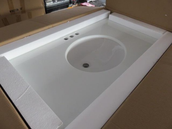PALLET W/ (4) 36'' CERAMIC BATH VANITY COUNTERS