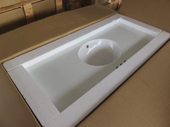 PALLET W/ (3) 48'' CERAMIC BATH VANITY COUNTERS