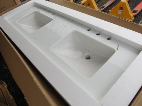 PALLET W/ (3) 60'' CERAMIC BATH VANITY COUNTERS