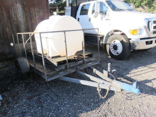 ASSEMBLED 8' TILT DECK UTILITY TRAILER W/ 225 GALLON POLY TANK *NON-TITLED UNIT