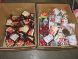 2 BOXES BULLSEYE BBQ SAUCE AND CANNED GOODS
