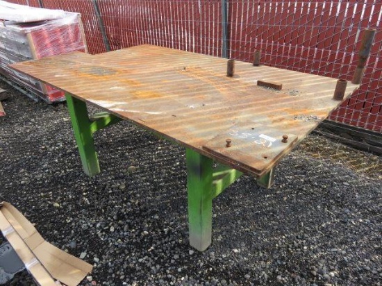 48'' X 79'' METAL TABLE ON METAL STAND