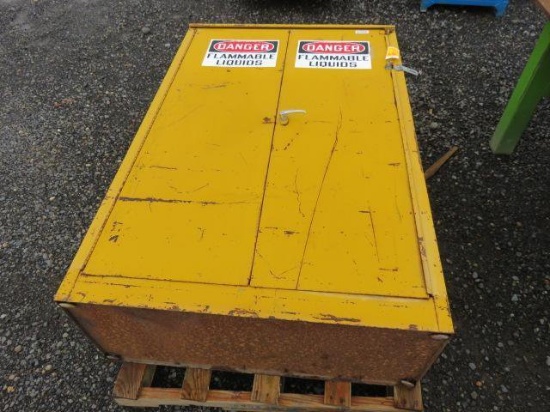 PALLET W/ (1) FLAMMABLE LIQUID CABINET 65''H X 43''W