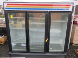 TRUE 3 DOOR GLASS FRONT COOLER CABINET, 78''W X 77''H X 30''D, MODEL #GDM-7