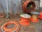 STEEL SPOOL, (2) WOOD SPOOLS & LOT OF DURALINE