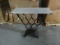 IRON PYRAMID STYLE CONSOLE TABLE WITH MARBLE TOP