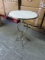 IRON SIDE TABLE SILVER FINISH WITH ROUND MARBLE TOP MDL#G024