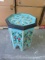 WOOD PAINTED SIDE TABLE BLUE MDL#G058