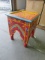 WOOD PAINTED SIDE TABLE RED MDL#G060