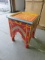 WOOD PAINTED SIDE TABLE RED MDL#G060