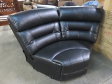 BLACK LEATHAIRE SECTIONAL WEDGE