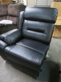 BLACK LEATHAIRE SECTIONAL LEFT HAND FACING RECLINER