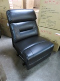 BLACK LEATHAIRE SECTIONAL ARMLESS RECLINER