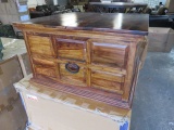 WOOD 6 DRAWER COFFEE TABLE W/HINGED STORAGE COMPARTMENT 32''W X 32''D X 18.