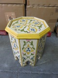 WOOD PAINTED SIDE TABLE YELLOW MDL#G059