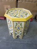 WOOD PAINTED SIDE TABLE YELLOW MDL#G059