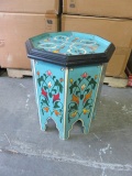 WOOD PAINTED SIDE TABLE BLUE MDL#G058