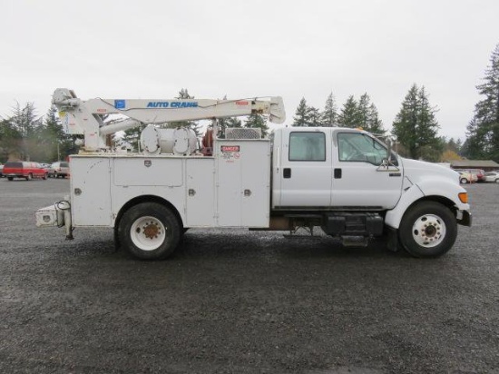 2000 FORD F650 CREW CAB UTILITY SERVICE TRUCK