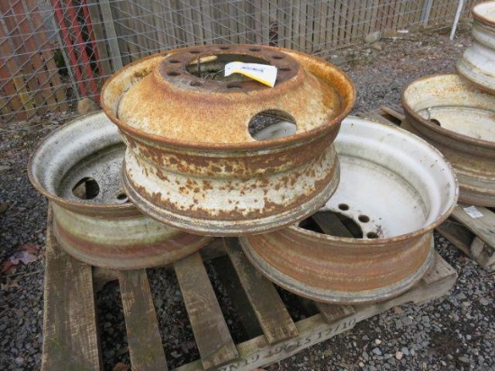 (3) 24.5 10 BOLT STEEL TRUCK WHEELS