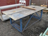 4' X 8' ROLL AROUND METAL WORK TABLE
