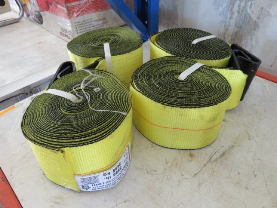 (4) ROLLS OF 4'' X 30' 5500 LB WINCH STRAP