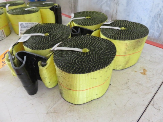 (4) ROLLS OF 4'' X 30' 5500 LB WINCH STRAP