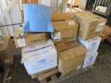 PALLET W/ ASSORTED DISPOSABLE COVERALLS & SLEEVES & GLOVES