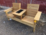 DOUBLE SEAT CEDAR PLANTER BENCH 66'' X 24''