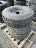 (3) NINKANG 37 X 12.50R16.5 TIRES MOUNTED ON (3) 8 BOLT 16.5 STEEL HUMVEE