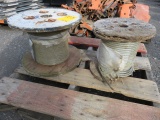 (2) SPOOLS OF METAL CABLE (UNKNOWN LENGTH)
