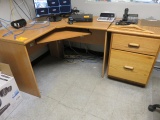 DESK W/ (2) WOOD CABINETS