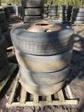 LOT OF 4 - 22.5 STEELS PILOT WHEELS AND TIRES