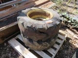 LOT OF 2 BACKHOE WHEELS AND TIRES 12.5/80 - 18 IMP