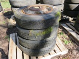 LOT OF 4 - 19.5 8 LUG WHEELS AND TIRES