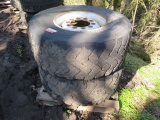 LOT OF 2 445/65R22.5 STEEL WHEELS AND TIRES
