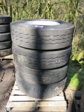 LOT OF 4 - 315/80R22.5 STEEL WHEELS AND TIRES