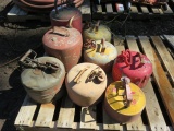 ASSORTED VINTAGE METAL FUEL CANS