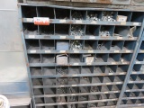 METAL HARDWARE BIN C/W UPPER BIN & CONTENTS