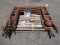 PALLET W/(9) SCAFFOLDING UPRIGHTS W/SOME CROSS ARMS & CASTERS
