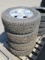 (4) WILD COUNTRY RADIAL XTX TIRES W/ALUMINUM WHEELS, SIZE 235/70R16