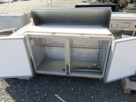 SILVER KING 4' STAINLESS STEEL DOUBLE DOOR REFRIGERATED PREP TABLE