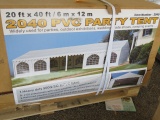 20' X 40' FULL CLOSED PARTY TENT, 800 SQ FT, DOORS, WINDOWS, (4) SIDE WALLS