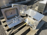 (3) STAINLESS STEEL SINKS W/FAUCETS