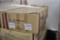 LOT 2 EMMETT WALNUT DINING CHAIRS WITH PADDED SEAT BROWN (NEW IN BOX)
