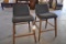 LOT 2 DACEY COUNTER CHAIRS WALNUT FRAME WITH CHARCOAL CLOTH COVERS