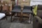 LOT 2 DACEY COUNTER CHAIRS WALNUT FRAME WITH CHARCOAL CLOTH COVERS (NEW IN