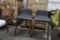 LOT 2 DACEY COUNTER CHAIRS WALNUT FRAME WITH CHARCOAL CLOTH COVERS (NEW IN