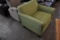 LIME GREEN CLOTH ARM CHAIR (SCUFFED TOP)